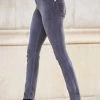 Grey Velvet Skinny Jeans