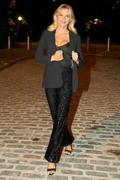 Black Sequin Wide Leg Trousers -Trendora Shop web 7 a21bw003 s21ow004bk 005 black rt