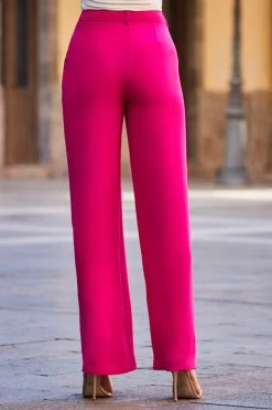Hot Pink High Waisted Wide Leg Trousers -Trendora Shop web 85 s23bw032pk0020 a20ow025pk0008 315