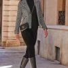 Black Luxe Tweed Biker Jacket