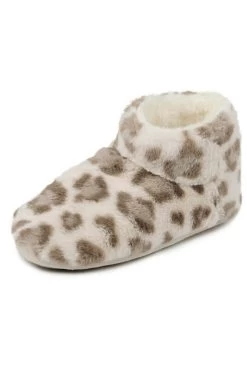 Natural Leopard Print Totes Faux Fur Boot Slippers -Trendora Shop web a23fw103nlbn01 3