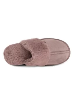 Mocha Totes Faux Fur Mule Slippers -Trendora Shop web a23fw106mk0001 5