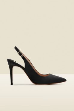 Sierra Black Suede Slingback Court Shoe -Trendora Shop web a20fw034nl a rt