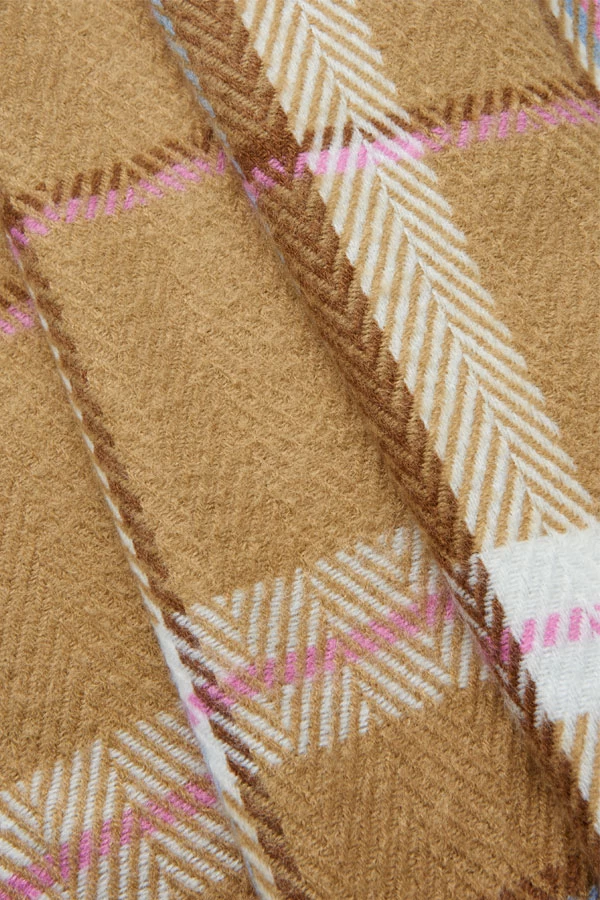 Ola Soft Beige Check Oversized Scarf 3 Ola Soft Beige Check Oversized Scarf - Image 3