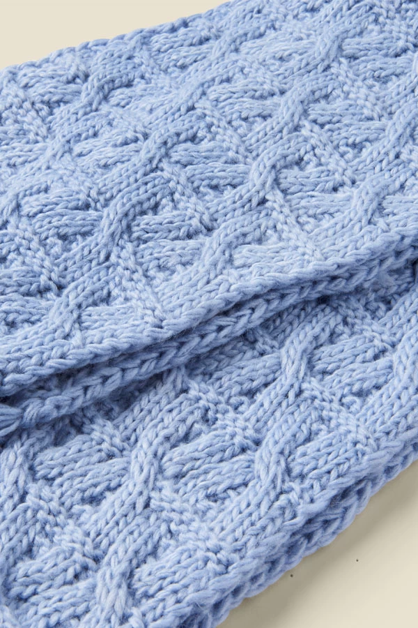 Bella Pale Blue Chunky Knitted Scarf 3 Bella Pale Blue Chunky Knitted Scarf - Image 3