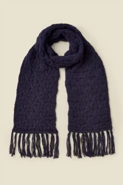 Bella Navy Blue Chunky Knitted Scarf