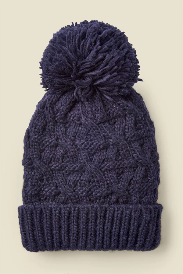 Bella Navy Blue Chunky Knitted Hat 2 Bella Navy Blue Chunky Knitted Hat - Image 2