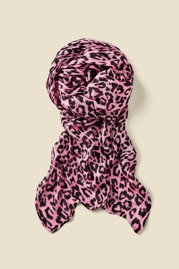 Pink Animal Print Scarf 2 Pink Animal Print Scarf - Image 2