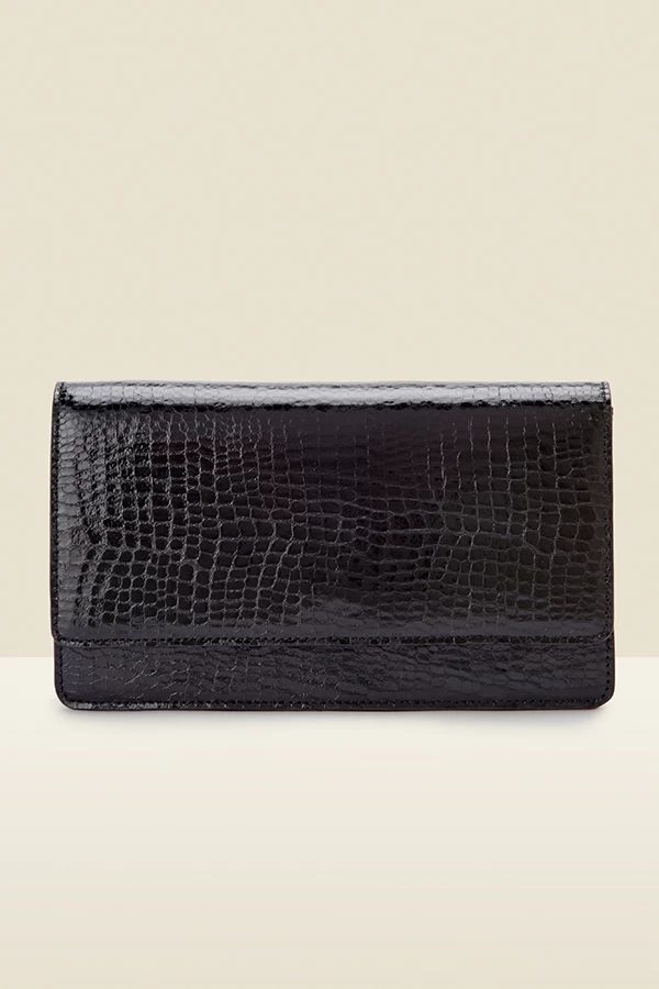 Black Snake Faux Leather Clutch Bag 3 Black Snake Faux Leather Clutch Bag - Image 3