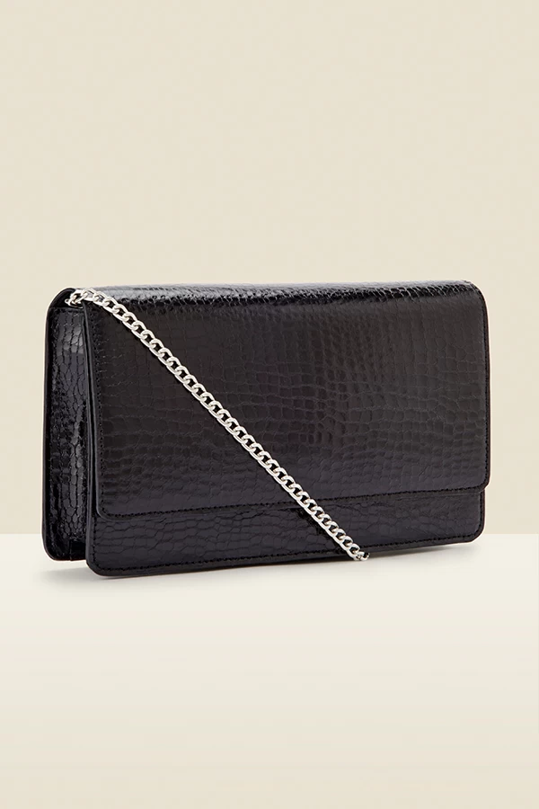 Black Snake Faux Leather Clutch Bag 2 Black Snake Faux Leather Clutch Bag - Image 2