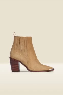 Coco Tan Suede Stack Heel Western Boot