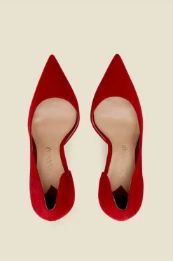Isla Red Suede Cut Out Detail Stiletto Court Shoe 10 Isla Red Suede Cut Out Detail Stiletto Court Shoe -Trendora Shop web a21fw055rd0017 3