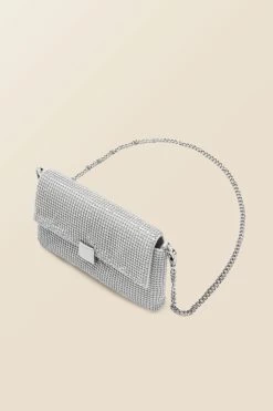Silver Embellished Clasp Detail Soft Clutch Bag -Trendora Shop web a22ac004mc d