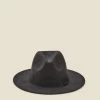 Black Fedora Hat With Ribbon Detail