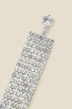 Silver Diamante Tassel Drop Earrings 7 Silver Diamante Tassel Drop Earrings -Trendora Shop web a22ac028 c