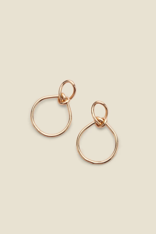 Gold Knot Detail Earrings 2 Gold Knot Detail Earrings - Image 2