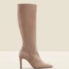 Francesca Taupe Suede Stiletto Heel Knee High Boots