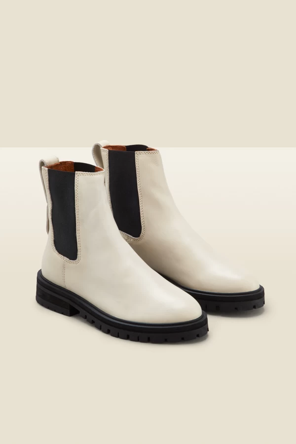 Dita Cream Chunky Sole Leather Chelsea Boot 2 Dita Cream Chunky Sole Leather Chelsea Boot - Image 2