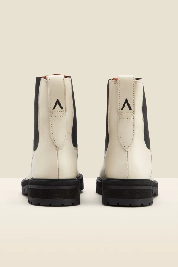 Dita Cream Chunky Sole Leather Chelsea Boot 4 Dita Cream Chunky Sole Leather Chelsea Boot - Image 4