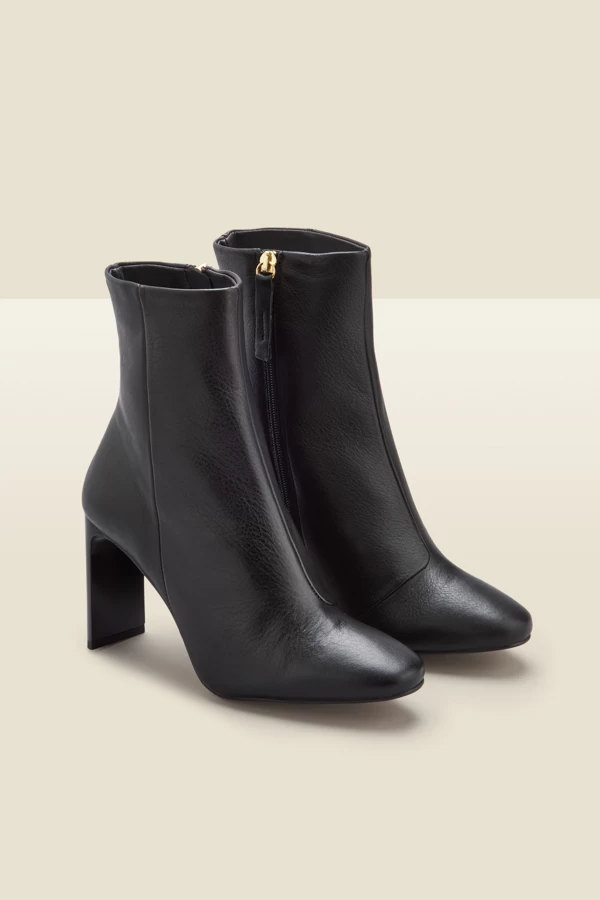 Riley Black Leather Slim Heel Ankle Boot 2 Riley Black Leather Slim Heel Ankle Boot - Image 2
