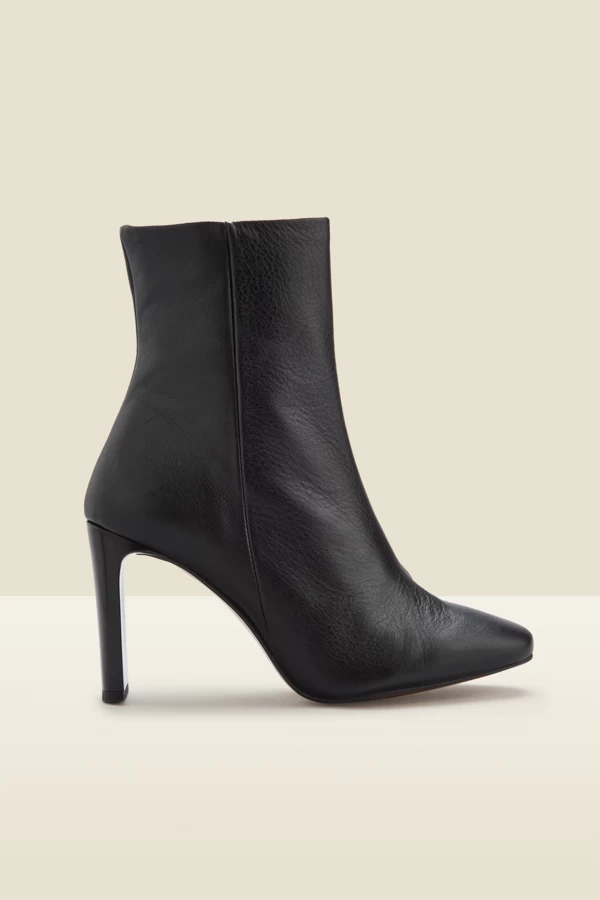 Riley Black Leather Slim Heel Ankle Boot 1 Riley Black Leather Slim Heel Ankle Boot