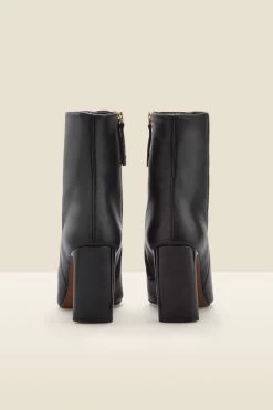 Riley Black Leather Slim Heel Ankle Boot 6 Riley Black Leather Slim Heel Ankle Boot -Trendora Shop web a22fw027bk c