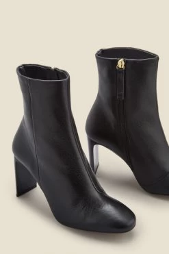 Riley Black Leather Slim Heel Ankle Boot 7 Riley Black Leather Slim Heel Ankle Boot -Trendora Shop web a22fw027bk d