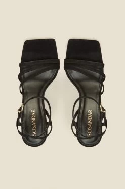 Adelaide Black Suede Multi Strap Square Toe Sandal 8 Adelaide Black Suede Multi Strap Square Toe Sandal -Trendora Shop web a22fw034bk c