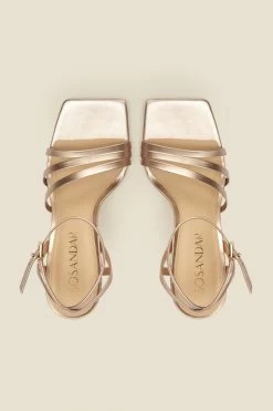 Adelaide Gold Leather Multi Strap Square Toe Sandal 8 Adelaide Gold Leather Multi Strap Square Toe Sandal -Trendora Shop web a22fw034mc c