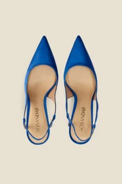 Peyton Cobalt Blue Satin Flared Heel Pointed Toe Slingback Court 11 Peyton Cobalt Blue Satin Flared Heel Pointed Toe Slingback Court -Trendora Shop web a22fw037be c