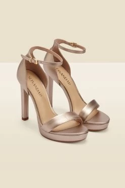 Serene Gold Leather Barely There Platform Heels -Trendora Shop web a22fw041mc a