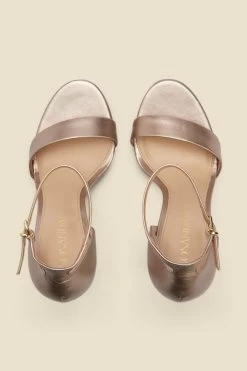 Serene Gold Leather Barely There Platform Heels -Trendora Shop web a22fw041mc c