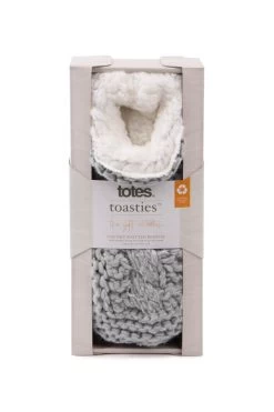 Grey Totes Chunky Knitted Slipper Socks -Trendora Shop web a23ac050gy0015 7