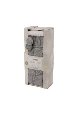 Grey Totes Textured Slipper Socks With Tassel Detail -Trendora Shop web a23ac051gy0015 1