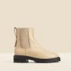 Ecru Chunky Sole Leather Chelsea Boot