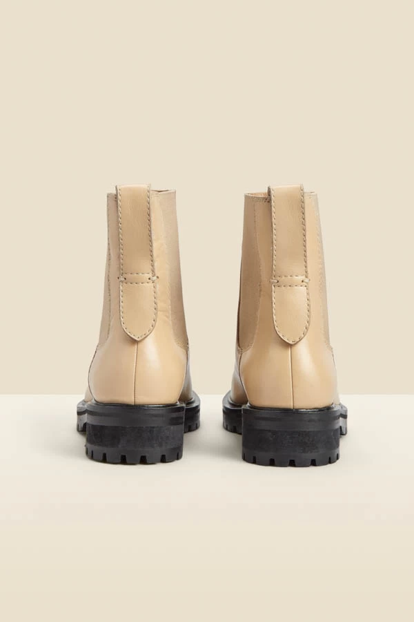 Ecru Chunky Sole Leather Chelsea Boot 3 Ecru Chunky Sole Leather Chelsea Boot - Image 3