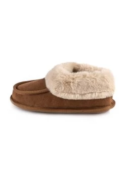 Tan Suede Faux Fur Lined Boot Slippers 8 Tan Suede Faux Fur Lined Boot Slippers -Trendora Shop web a23fw101bn0004 2