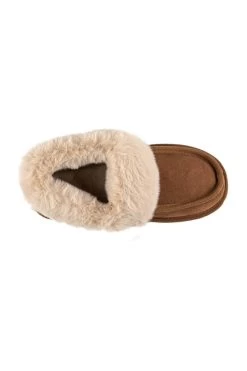 Tan Suede Faux Fur Lined Boot Slippers 9 Tan Suede Faux Fur Lined Boot Slippers -Trendora Shop web a23fw101bn0004 3