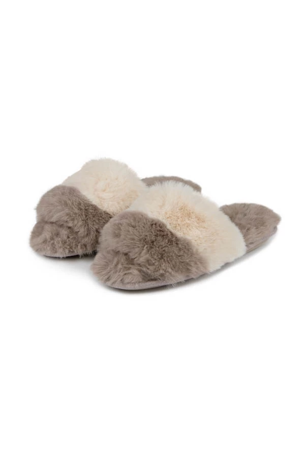 Natural Totes Faux Fur Slider Slippers 2 Natural Totes Faux Fur Slider Slippers - Image 2