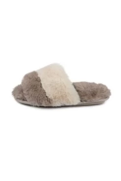 Natural Totes Faux Fur Slider Slippers 11 Natural Totes Faux Fur Slider Slippers -Trendora Shop web a23fw102nl0003 4