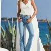 Light Wash Blue Kick Flare Jeans