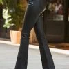 Black Sculpting Coated Bootcut Jeans