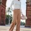 Camel Wide Leg Trousers