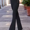 Black Body-Sculpting Bandage Kick Flare Trousers