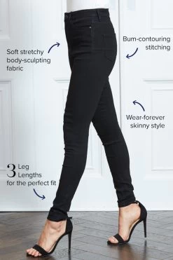 Black Sculpting Skinny Jeans -Trendora Shop web image 2