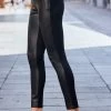 Black Faux Leather Ponte Skinny Trousers