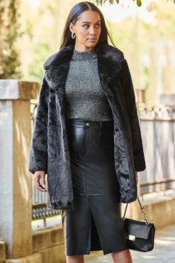 Black Premium Leather Midi Skirt 8 Black Premium Leather Midi Skirt -Trendora Shop web rt 33 a22bd016be0010 230