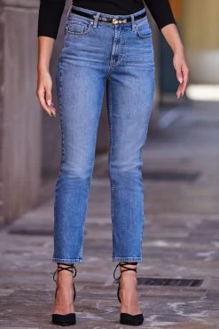 Mid Blue Denim Slim Leg Jeans -Trendora Shop web rt 91 s22ow023bk0001 323 1