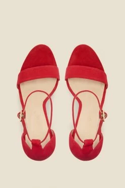 Nia Red Suede Barely There High Heel Sandal -Trendora Shop web s20fe003rd c