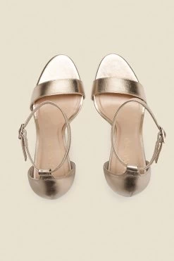 Nia Champagne Gold Leather Barely There High Heel Sandal -Trendora Shop web s21fe003pk b gold rt